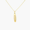 NEW 9ct Yellow Gold CZ Bar Pendant Necklace