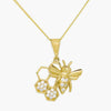 NEW 9ct Yellow Gold Bee & Honeycomb Pendant Necklace