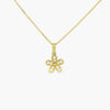 NEW 9ct Yellow Gold CZ Daisy Pendant Necklace