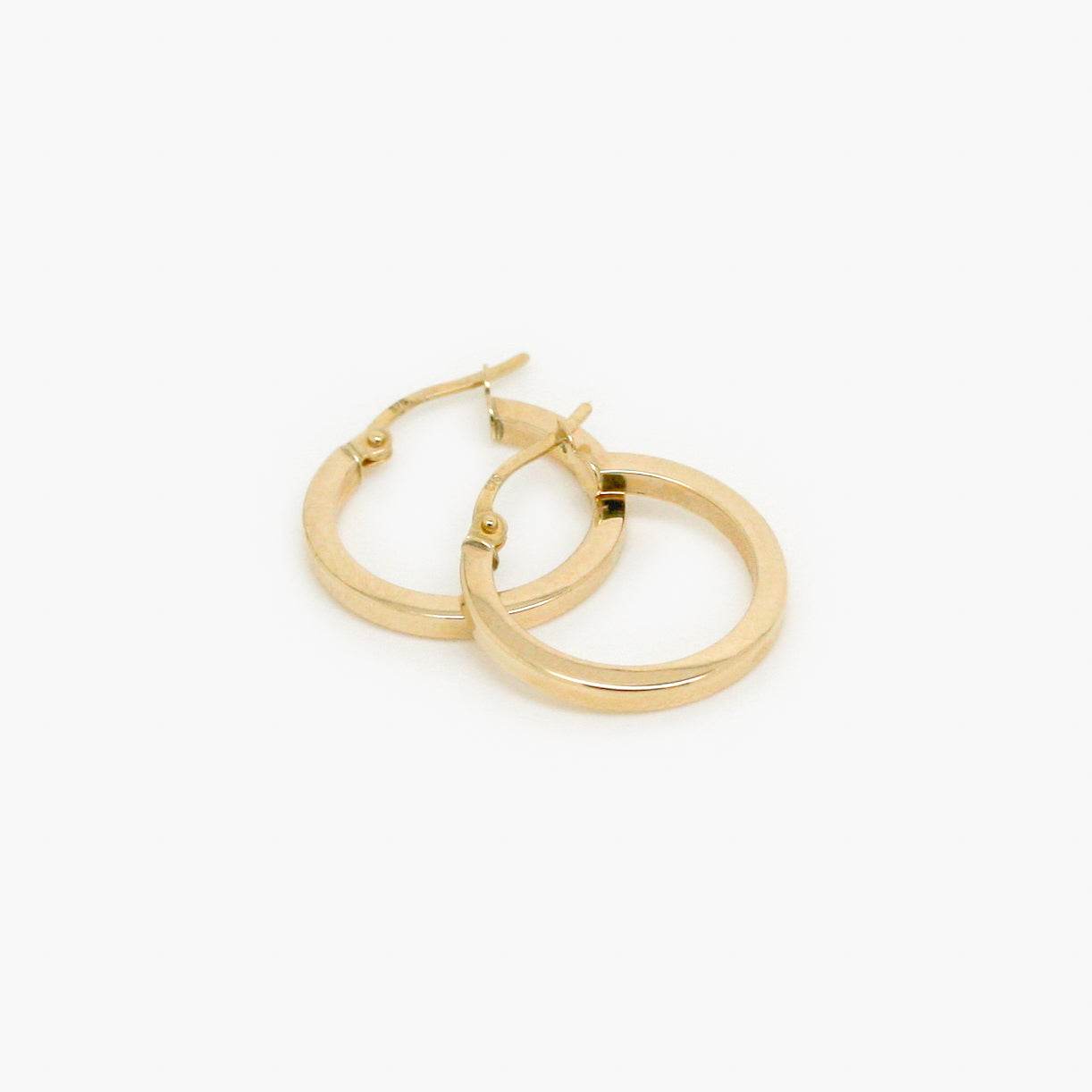 9ct Yellow Gold Square 15mm Hoop Earrings - Jordans Jewellers