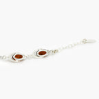 Silver Oval Set Amber Bracelet - Jordans Jewellers