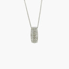 Rectangle Diamond Set Pendant in 9ct White Gold - Jordans Jewellers