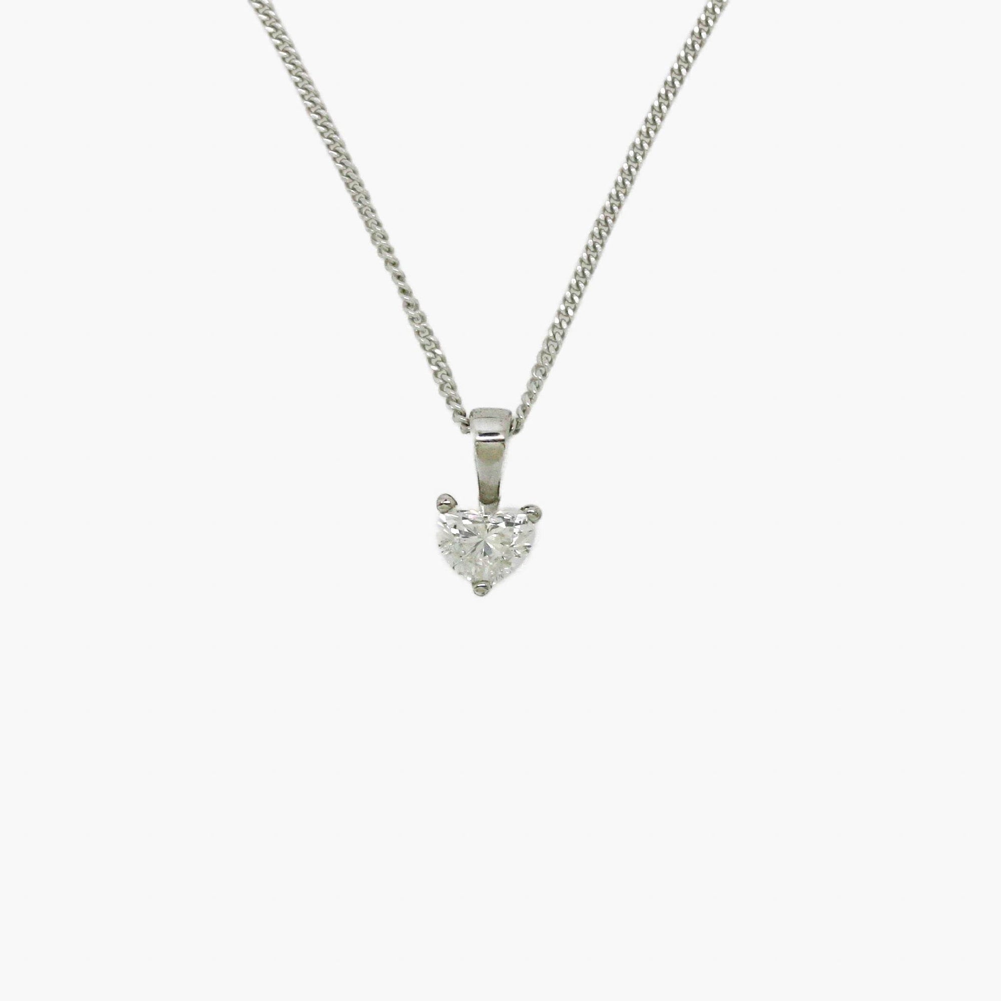 Small Diamond Heart Pendant in 18ct White Gold - Jordans Jewellers