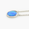 NEW Blue Created Opal Necklet