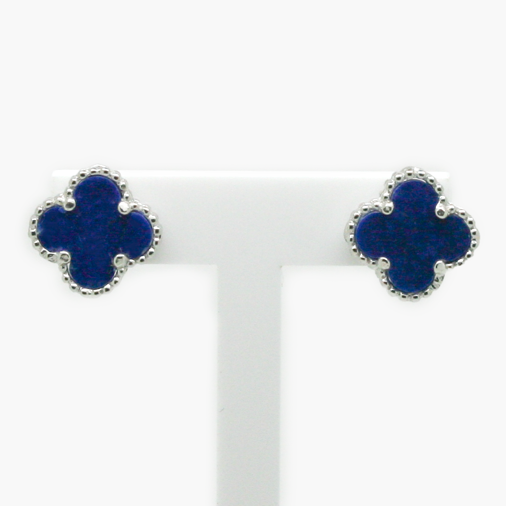 NEW Silver Lapis Stud Earrings