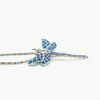 NEW Silver Blue Topaz & White Sapphire Dragonfly Necklace