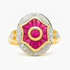 NEW 9 Carat Yellow Gold Ruby & Diamond Ring - Jordans Jewellers