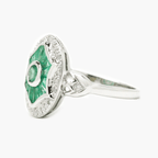 NEW Diamond & Emerald 9 Carat White Gold Ring - Jordans Jewellers