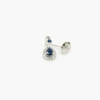 9ct White Gold Sapphire & Diamond Pear Shape Drop Earrings - Jordans Jewellers