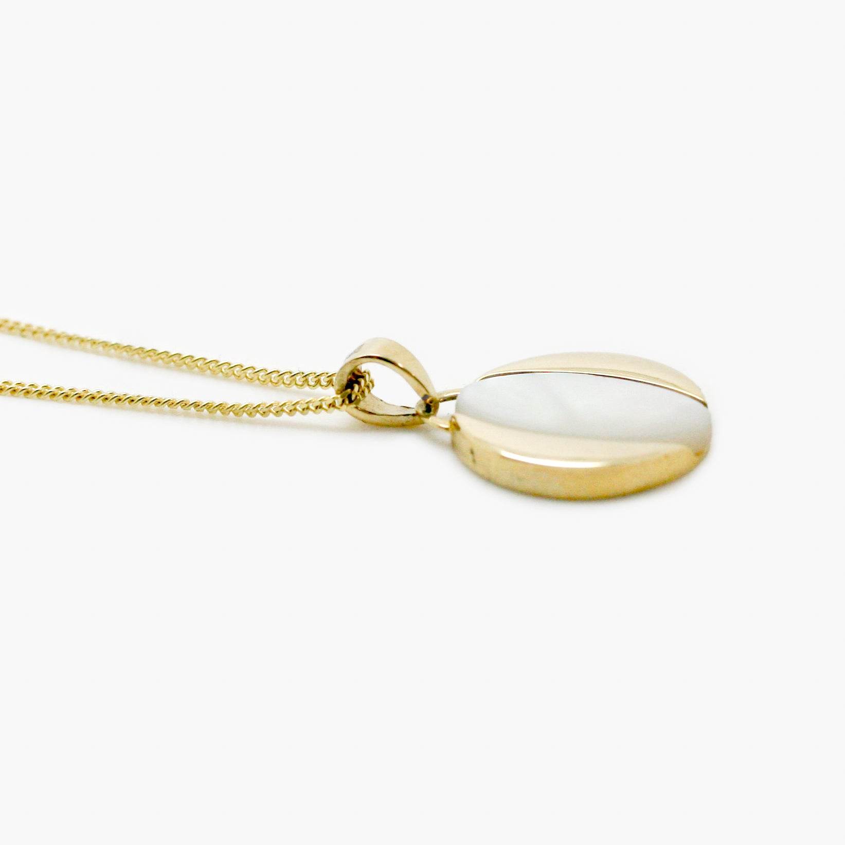 9ct Yellow Gold Necklace with Mother of Pearl Pendant - Jordans Jewellers