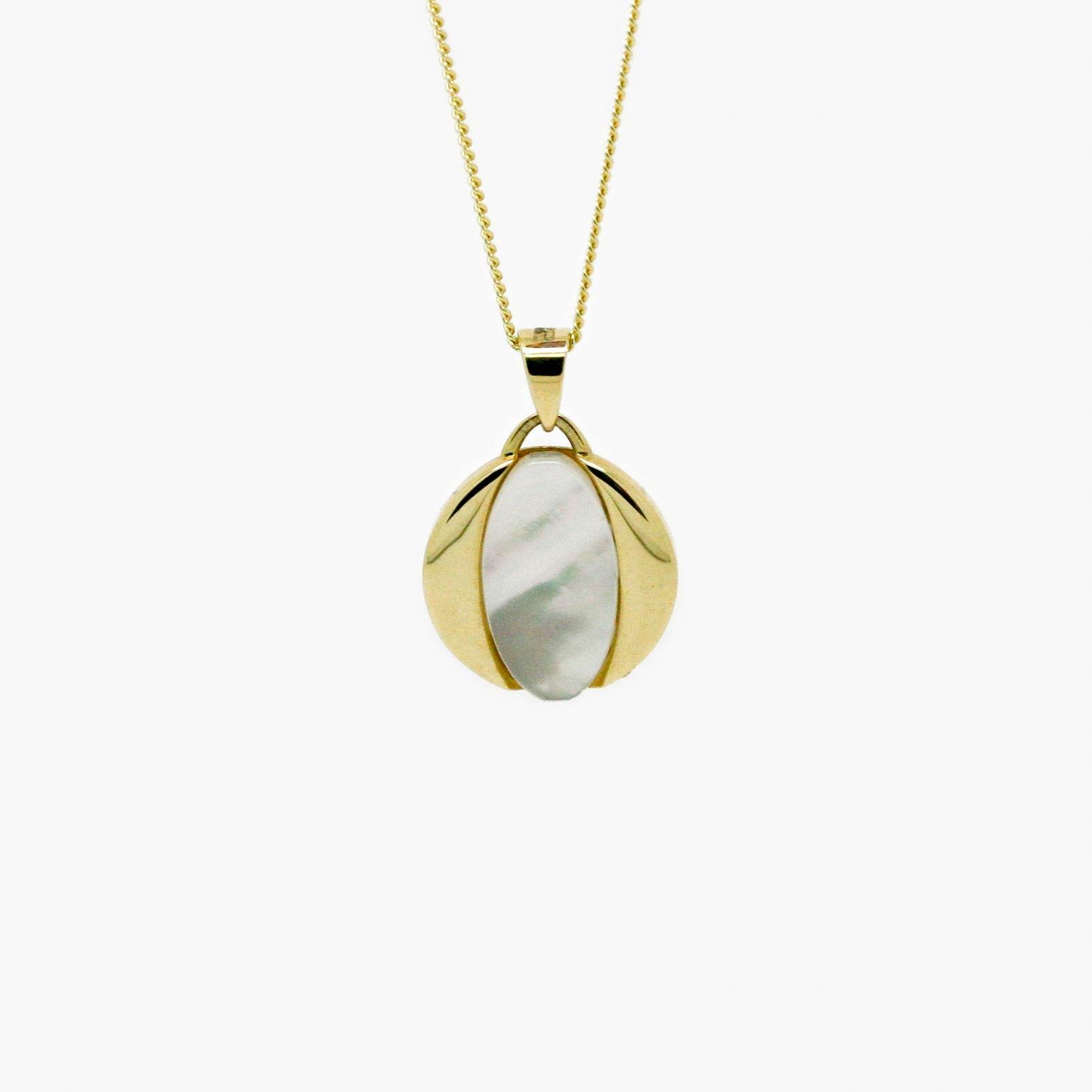 9ct Yellow Gold Necklace with Mother of Pearl Pendant - Jordans Jewellers