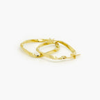 9ct Yellow Gold 20mm Twisted Hoop Earrings - Jordans Jewellers