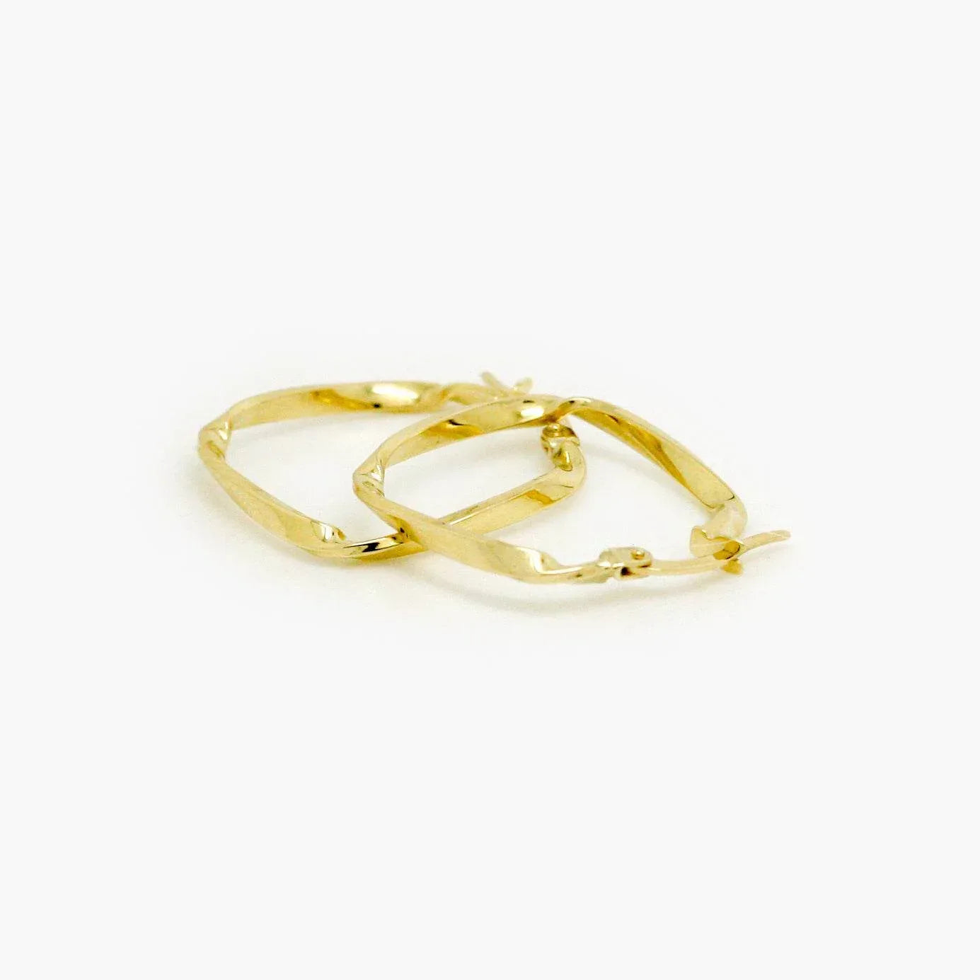 9ct Yellow Gold 20mm Twisted Hoop Earrings - Jordans Jewellers