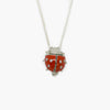 Silver CZ Enamel Ladybird Brooch/Pendant Necklace