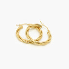 9ct Yellow Gold Twisted Hoop Earrings - Jordans Jewellers