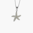 Starfish CZ Silver Pendant Necklace - Jordans Jewellers