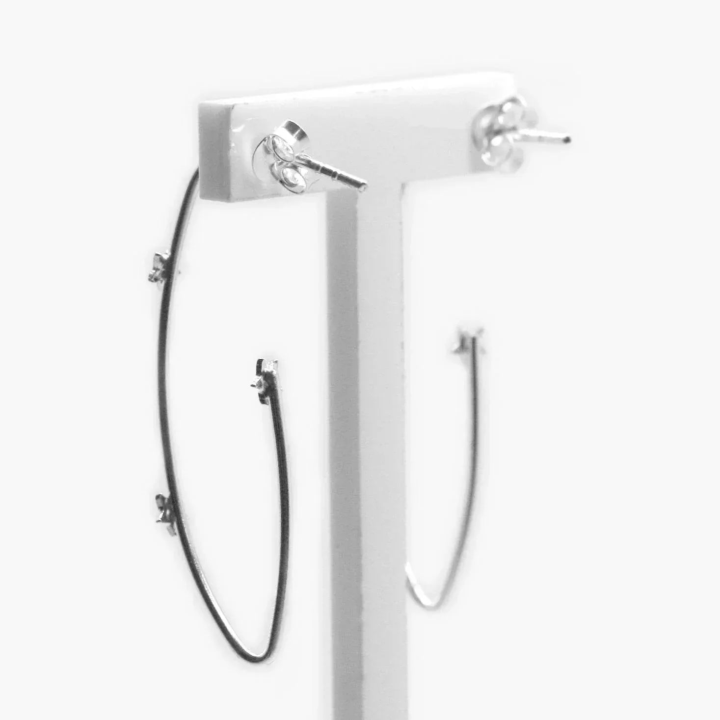 Silver Star Half Hoop Earrings - Jordans Jewellers