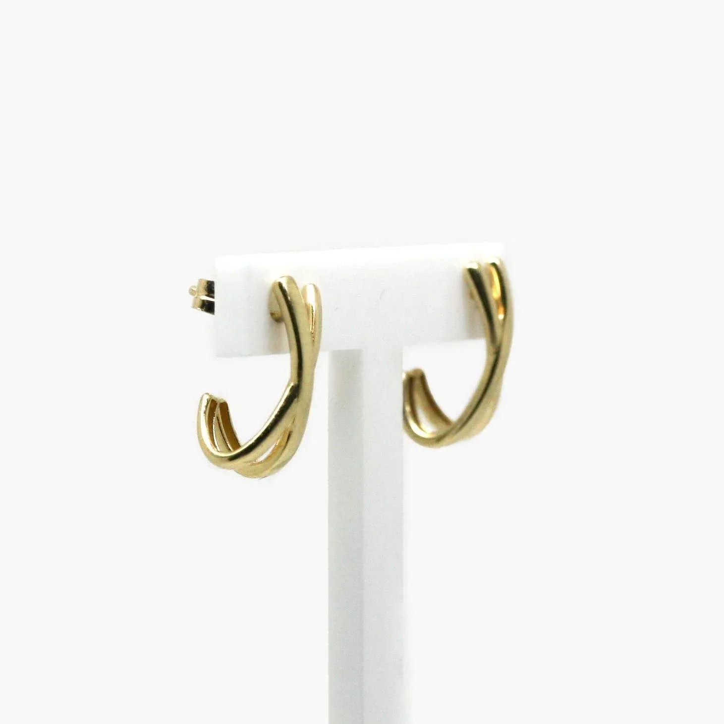 9ct Yellow Gold X Curved Stud Earrings - Jordans Jewellers