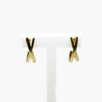 9ct Yellow Gold X Curved Stud Earrings - Jordans Jewellers