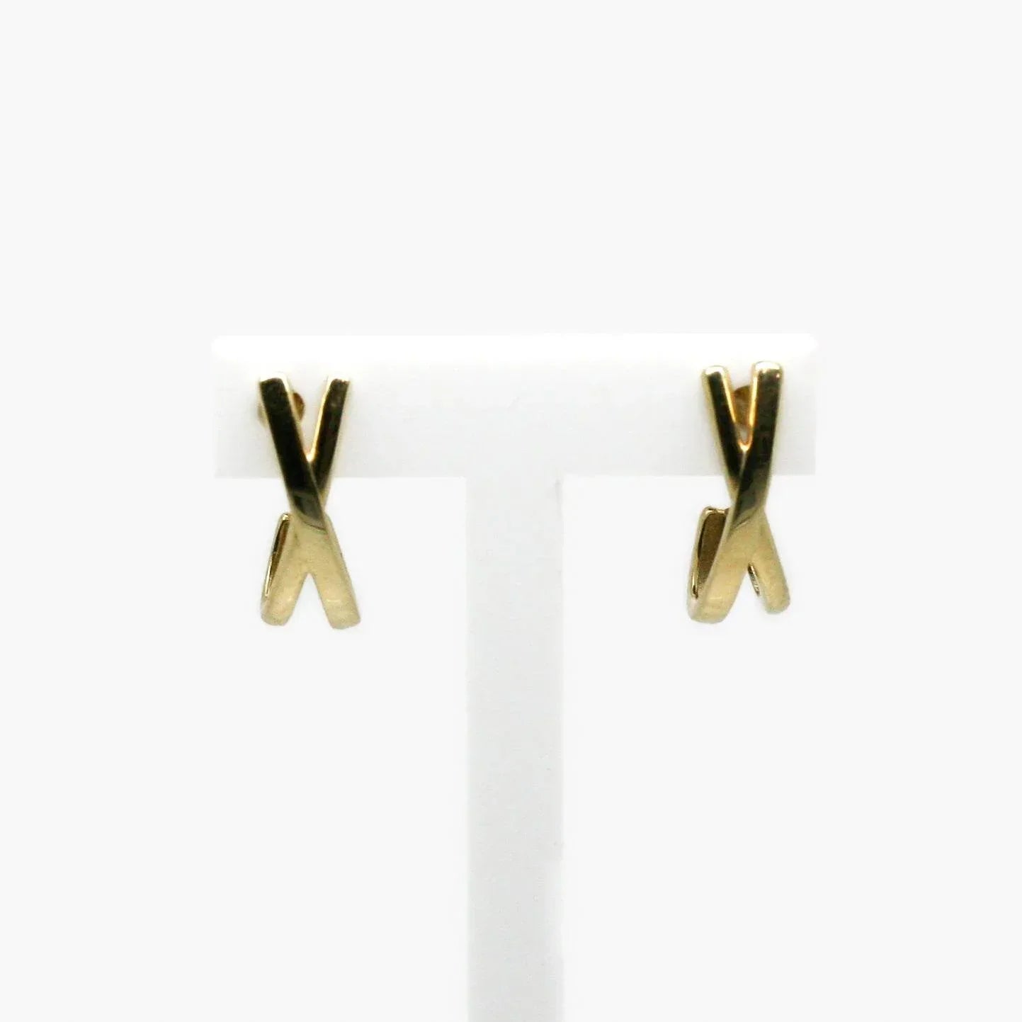 9ct Yellow Gold X Curved Stud Earrings - Jordans Jewellers