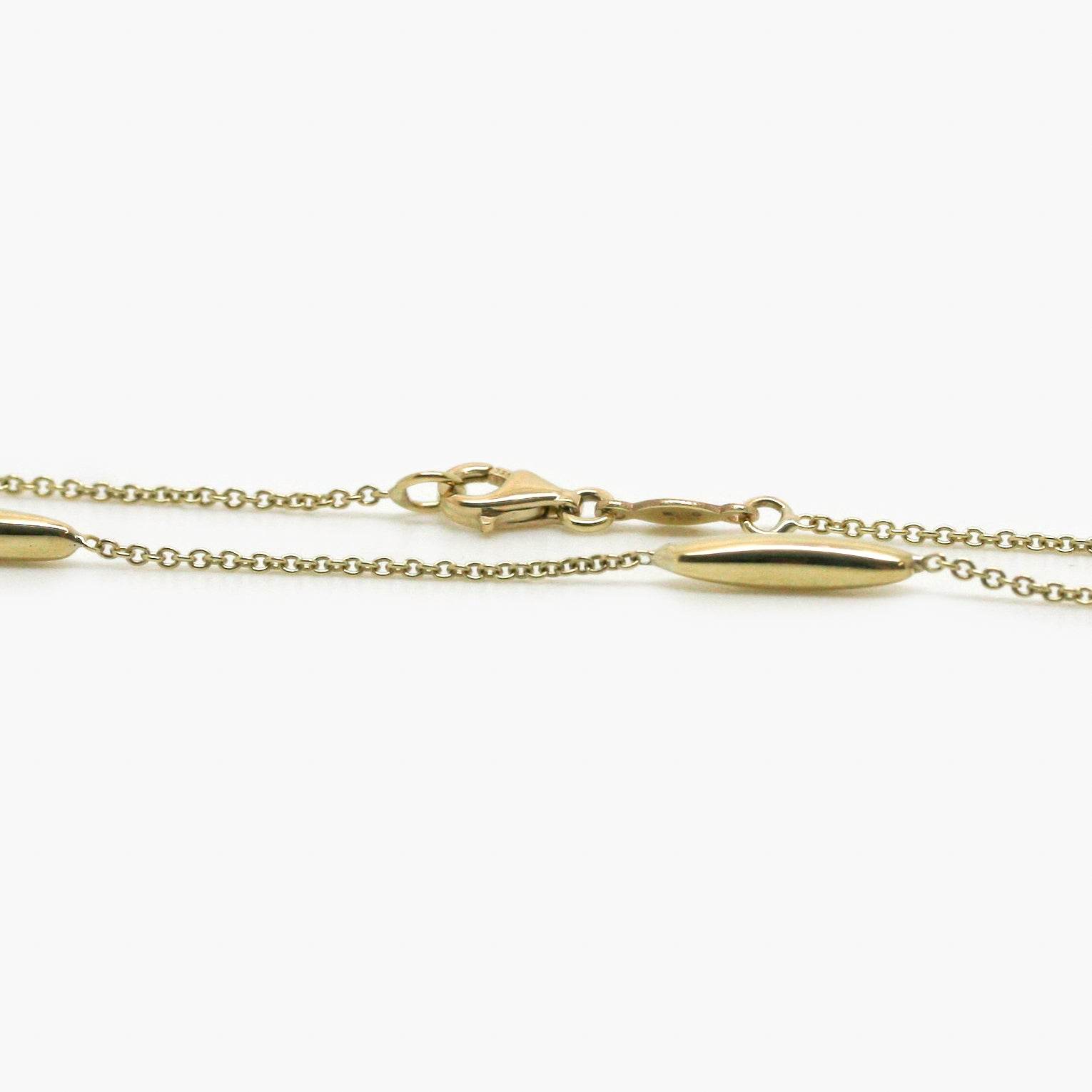 9ct Yellow Gold 3D Marquise Motif Necklace - Jordans Jewellers