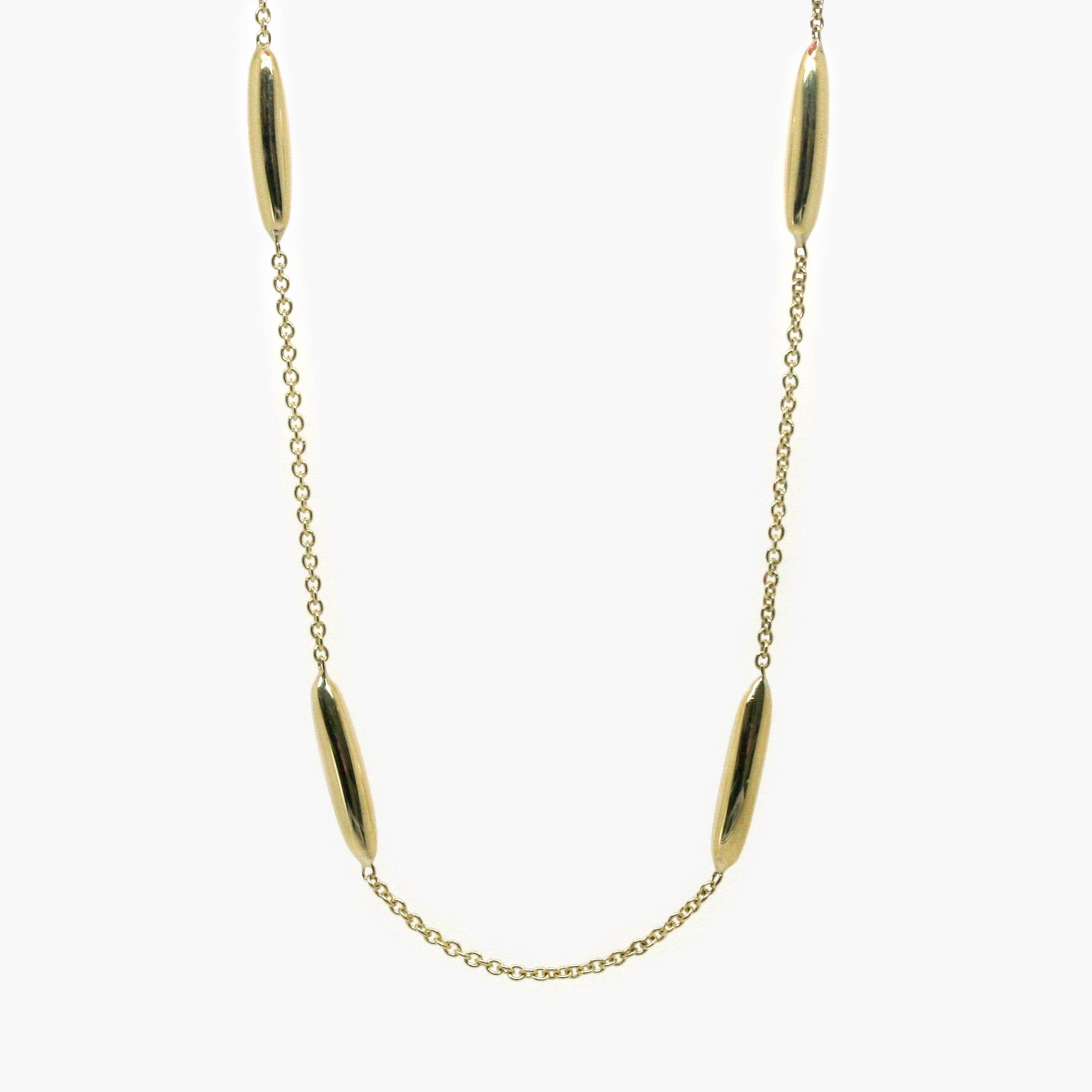 9ct Yellow Gold 3D Marquise Motif Necklace - Jordans Jewellers