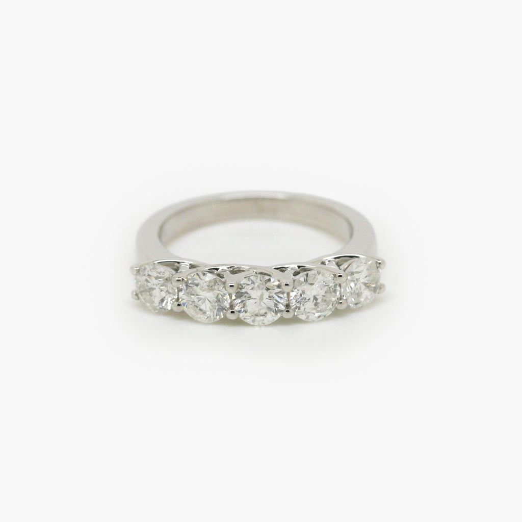 Five Stone Diamond Ring 9ct White Gold