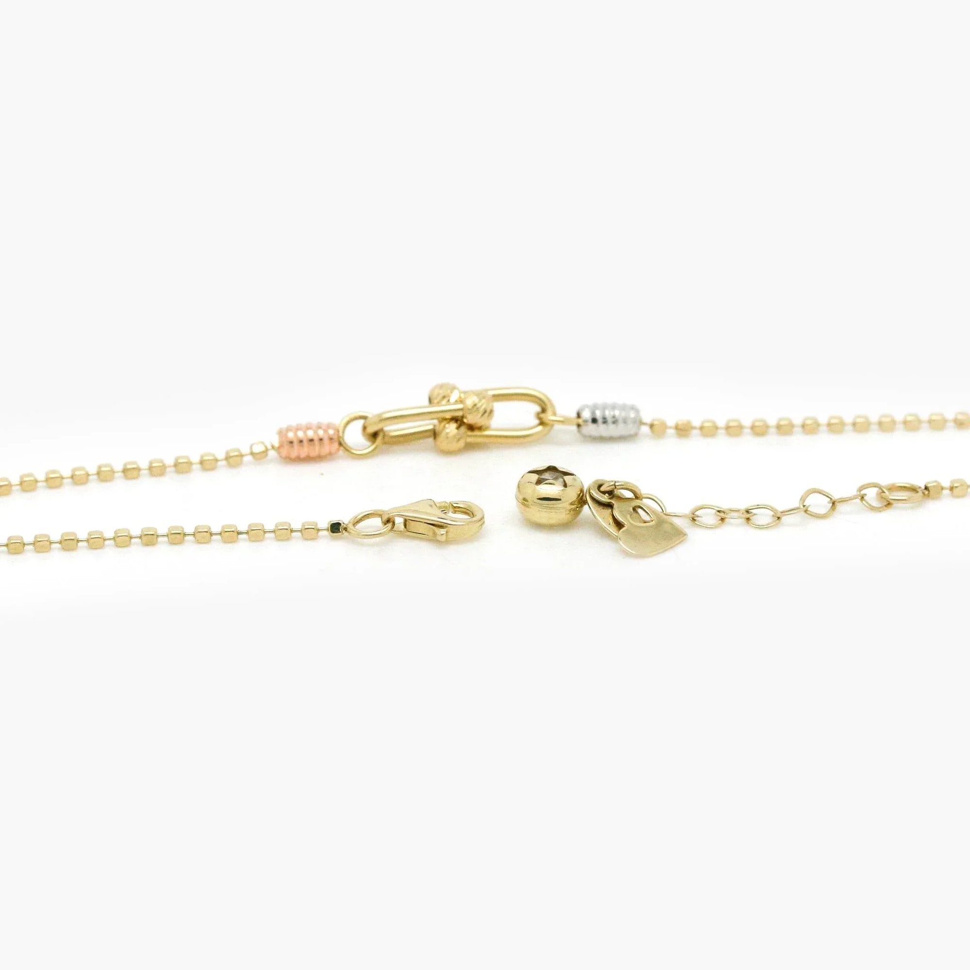 14ct White Rose & Yellow Gold Square & Oval Link Bracelet - Jordans Jewellers