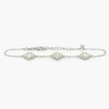 Silver MOP 3 Stone Flower Bracelet