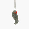 Silver Marcasite Red Agate Parrot Brooch/Pendant Necklace