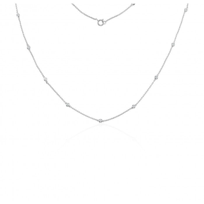 NEW 18 Carat White Gold Diamond Set Chain