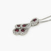 18ct White Gold Ruby & Diamond Pendant Necklace