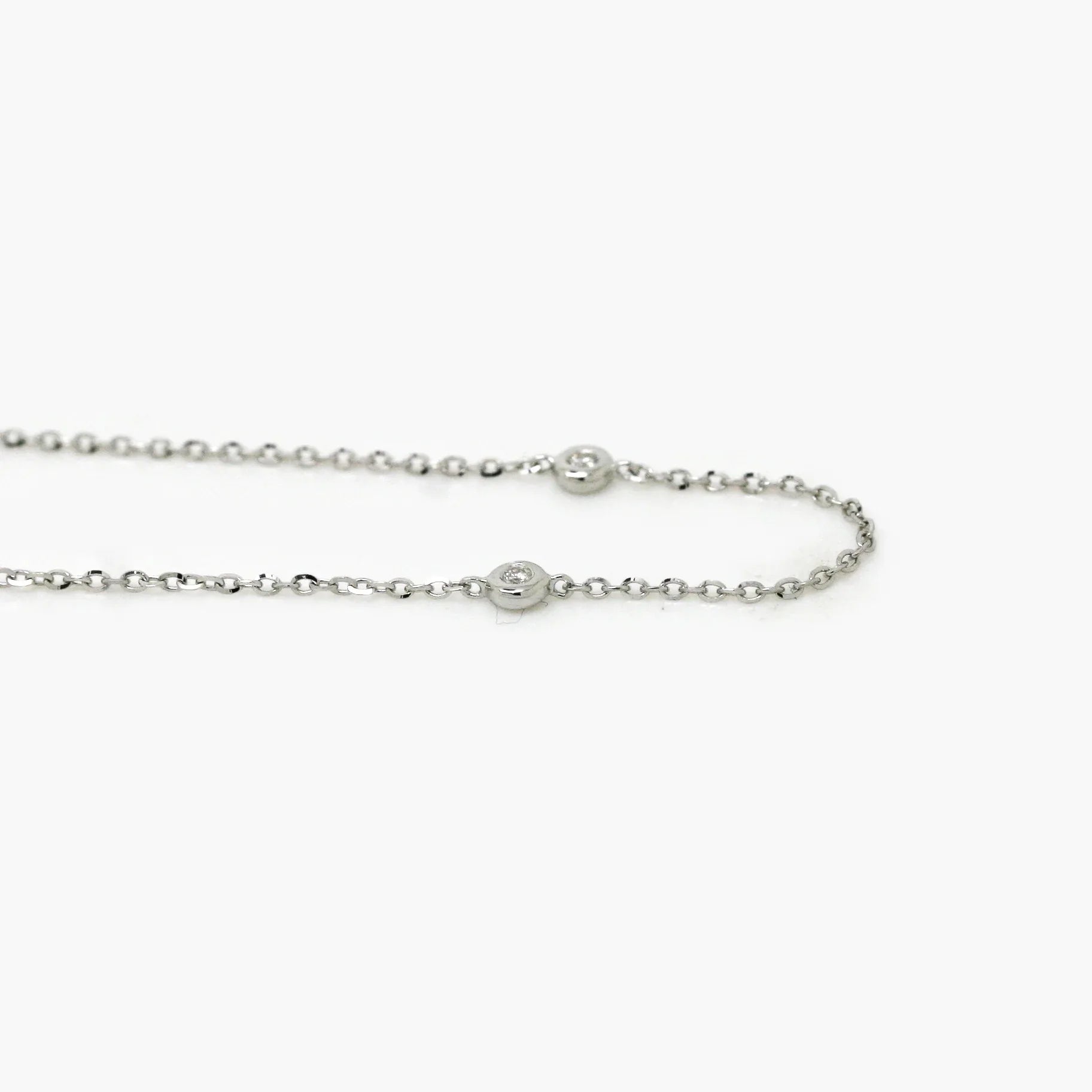 18ct White Gold Diamond Station Necklace - Jordans Jewellers
