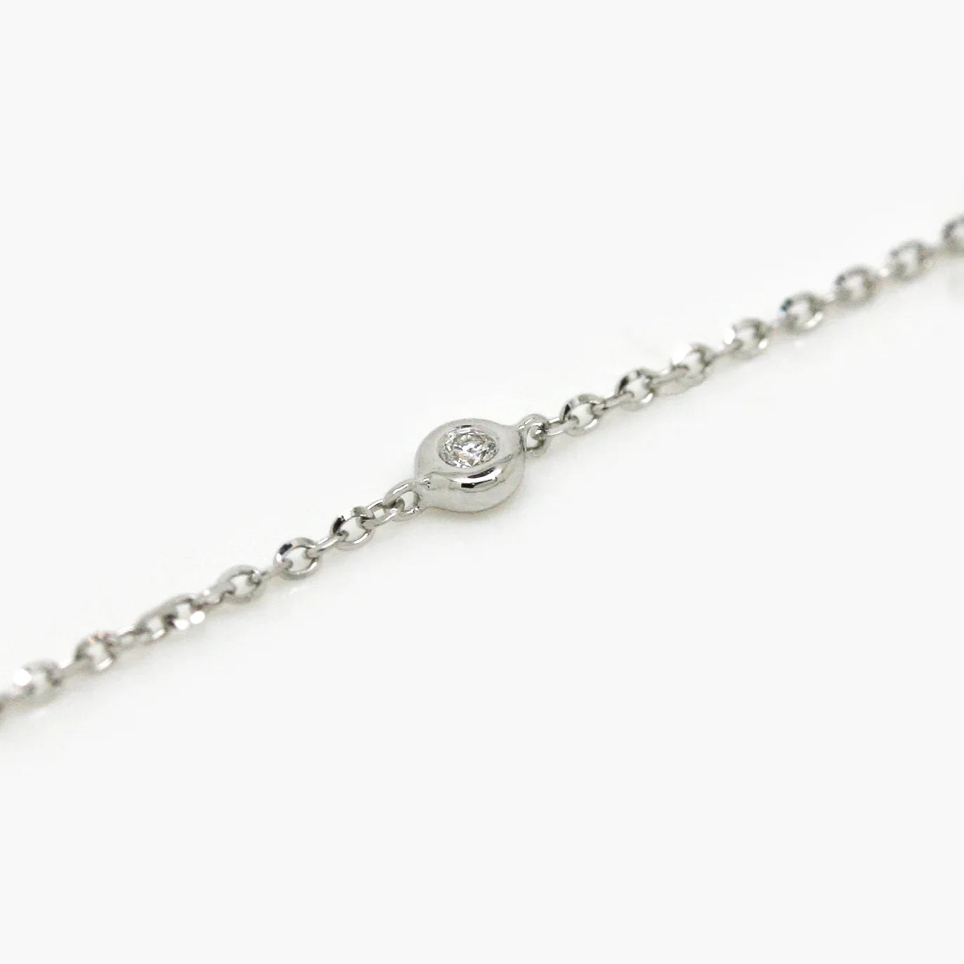 18ct White Gold Diamond Station Necklace - Jordans Jewellers