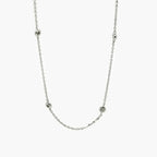 18ct White Gold Diamond Station Necklace - Jordans Jewellers