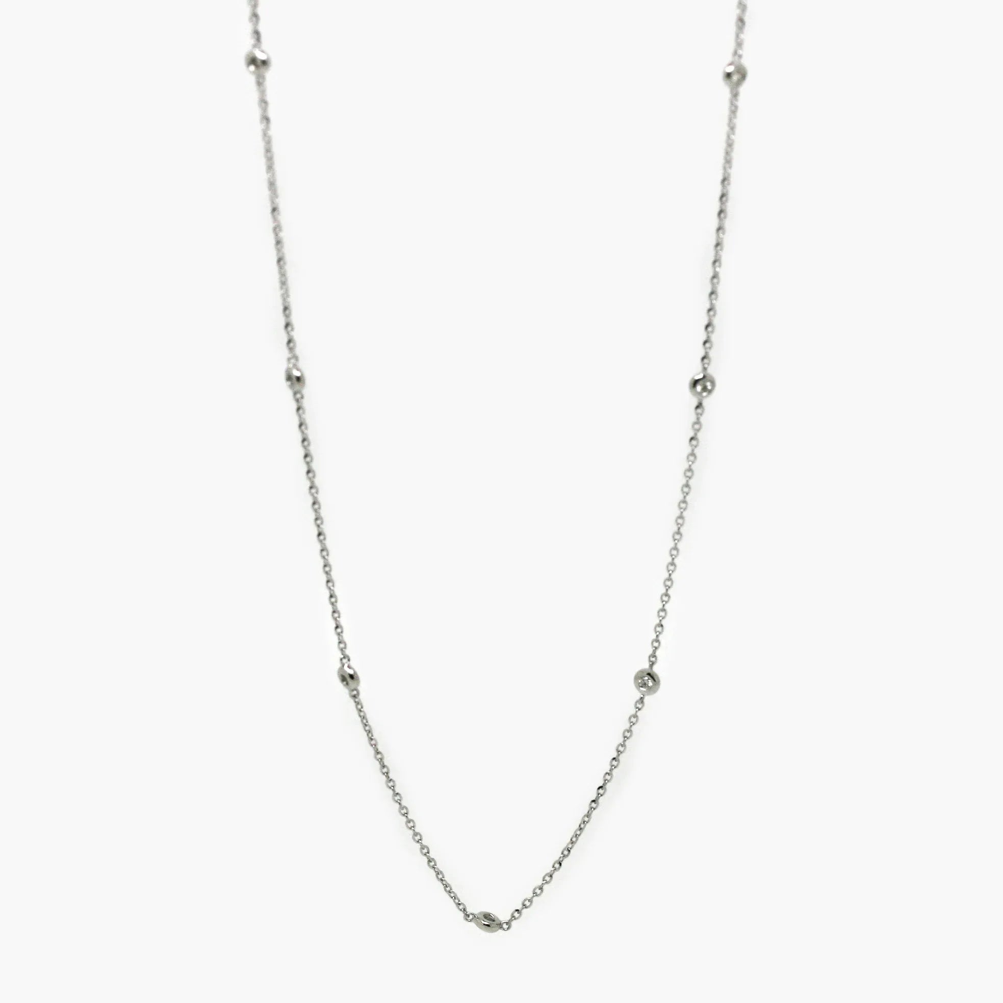 18ct White Gold Diamond Station Necklace - Jordans Jewellers