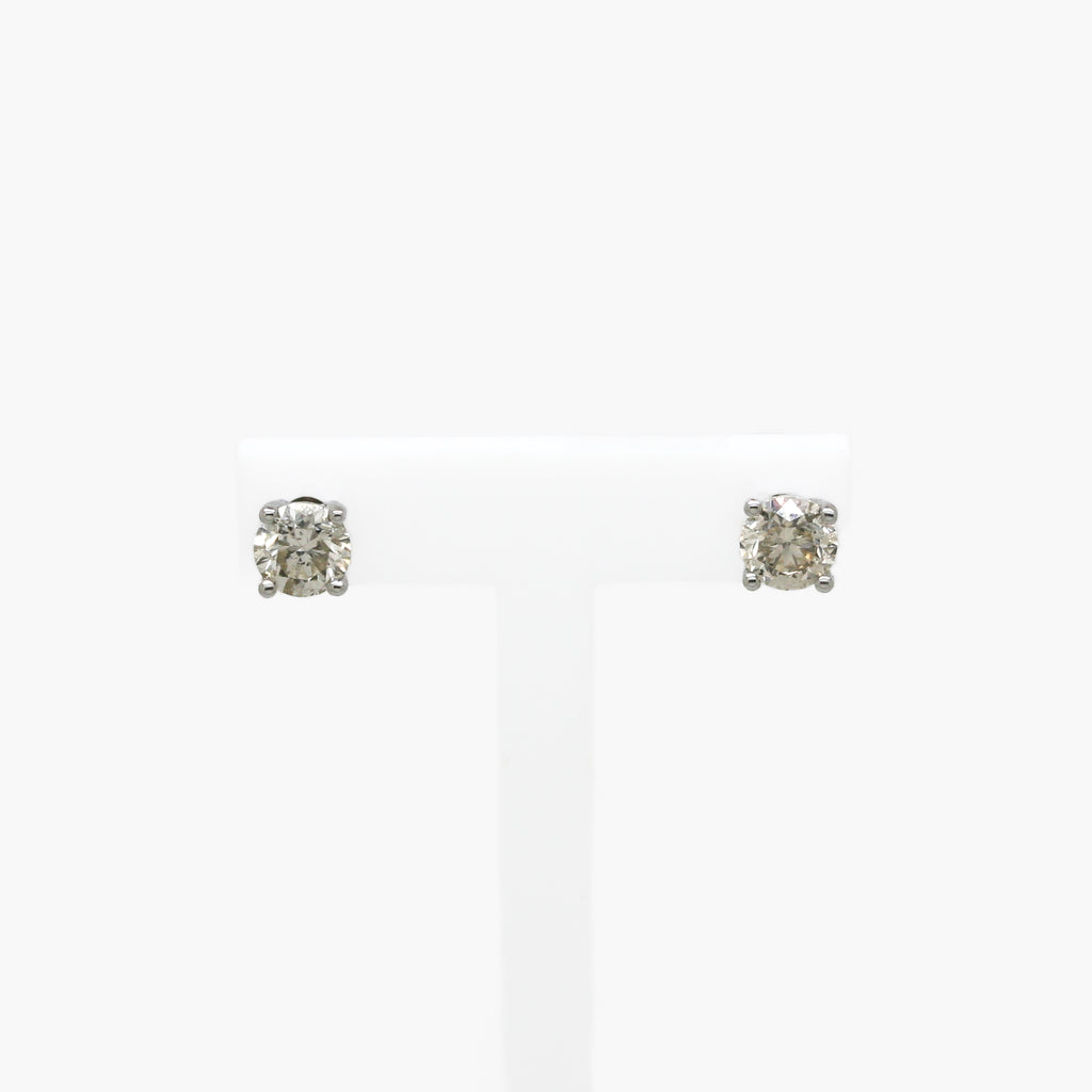 0.86ct Diamond Stud Earrings in 18ct White Gold