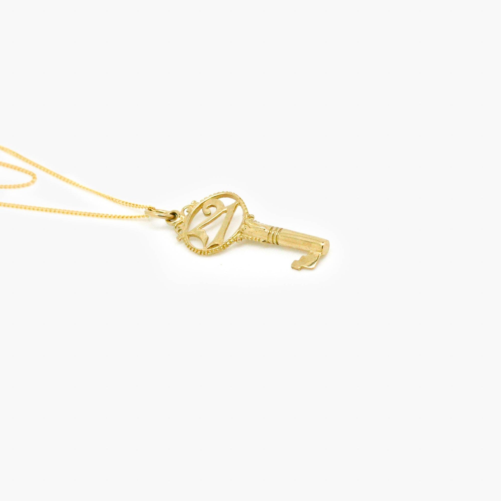 9ct Yellow Gold 21 Key Pendant Necklace - Jordans Jewellers