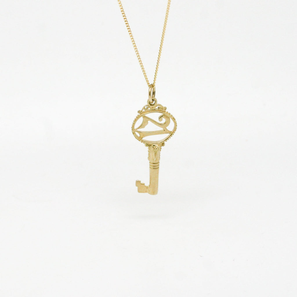 gold 21 key pendant