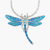 NEW Silver Blue Topaz & White Sapphire Dragonfly Necklace