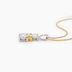 9ct Yellow Gold Lab Grown Diamond Two-Stone Kiss Pendant Necklace