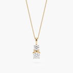 9ct Yellow Gold Lab Grown Diamond Two-Stone Kiss Pendant Necklace