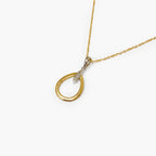 9ct Two-Tone Gold Open Teardrop Pendant Necklace