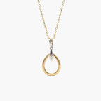 9ct Two-Tone Gold Open Teardrop Pendant Necklace