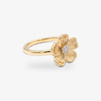 9ct Gold Diamond Flower Ring side view