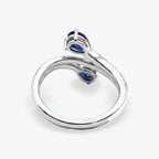 9ct Gold Sapphire & Diamond 0.20ct Crossover Ring close up
