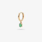 9ct Gold Emerald Drop Earrings side view