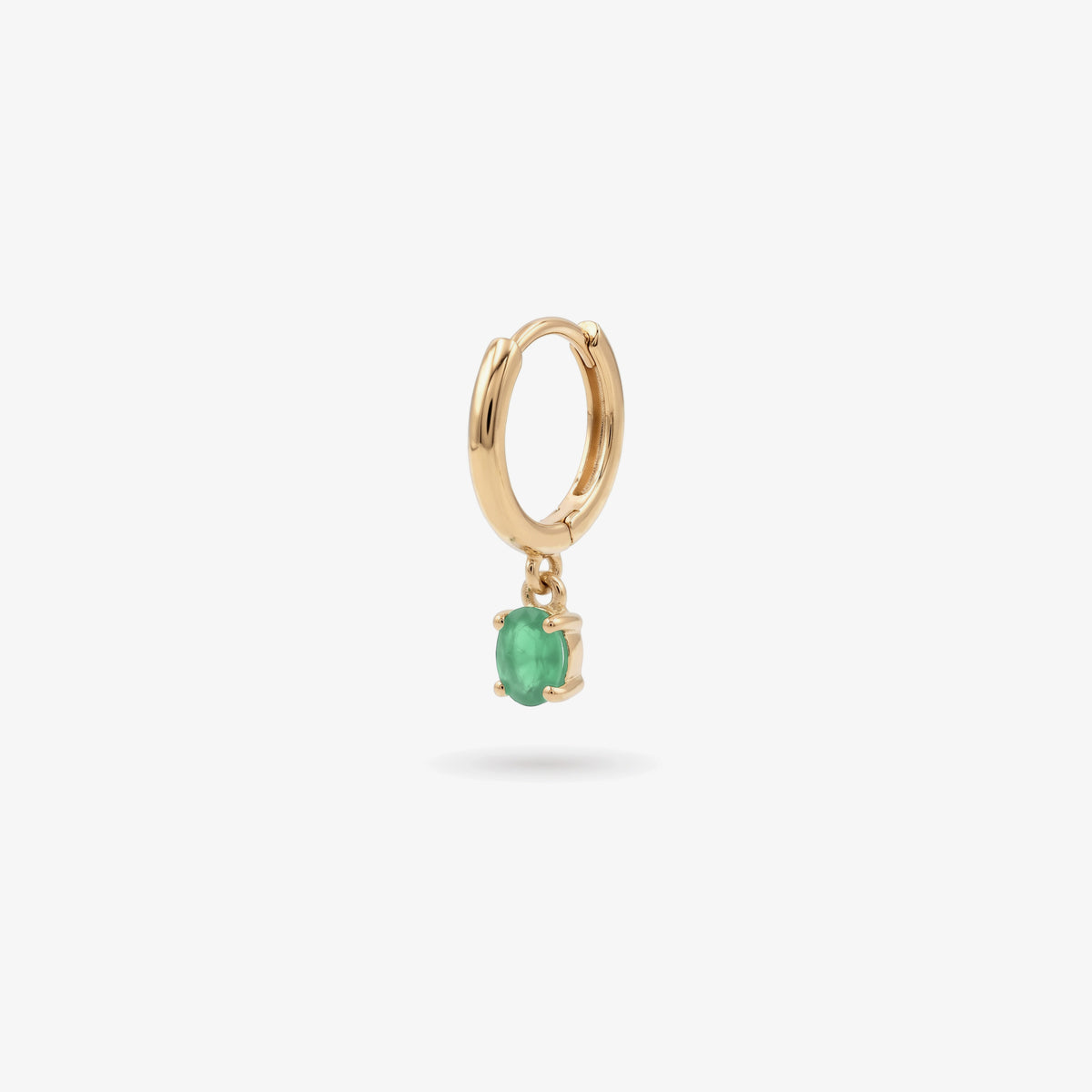 9ct Gold Emerald Drop Earrings side view