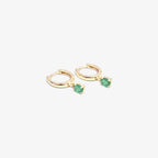 9ct Gold Emerald Drop Earrings detail view