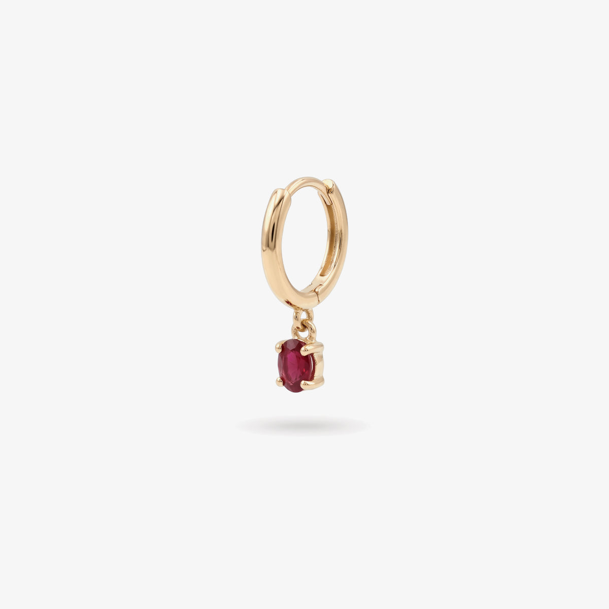 9ct Gold Ruby 0.42ct Drop Earrings - Side View